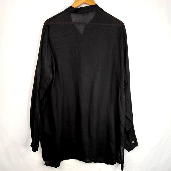 CP Shades Sausalito Black 100% Linen Button Down Shirt LG - Picture 2 of 6